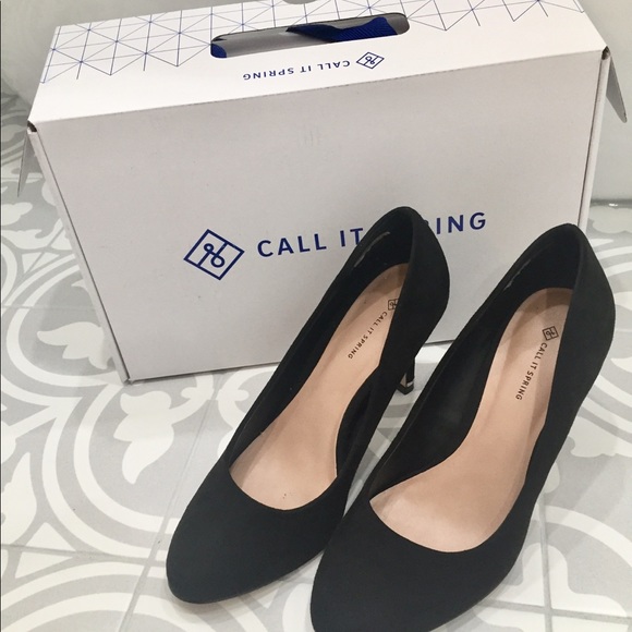 Spring Black Faux suede Heels - Picture 4 of 7